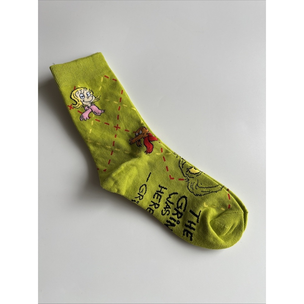 2025 McDONALD'S Grinch Socks Christmas Adult Happy Meal Green Socks - Picture 5 of 5